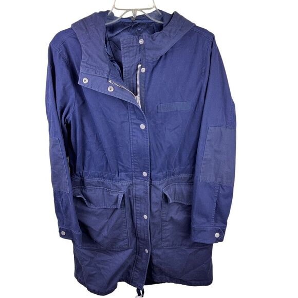 Gap 2 in 1 Parka Chore Coat Jacket Lake Blue Hood Small Removable Liner Women - Picture 1 of 5